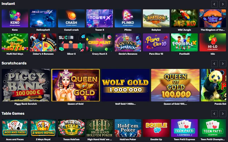 zeus glory casino games