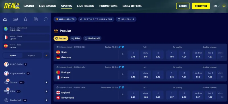 Sports betting options Dealbet